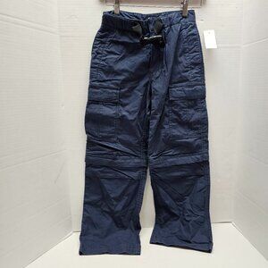 New Blue Vintage RARE Boys GAP Zip Off Long Pants to Short Shorts Pockets M 7 8